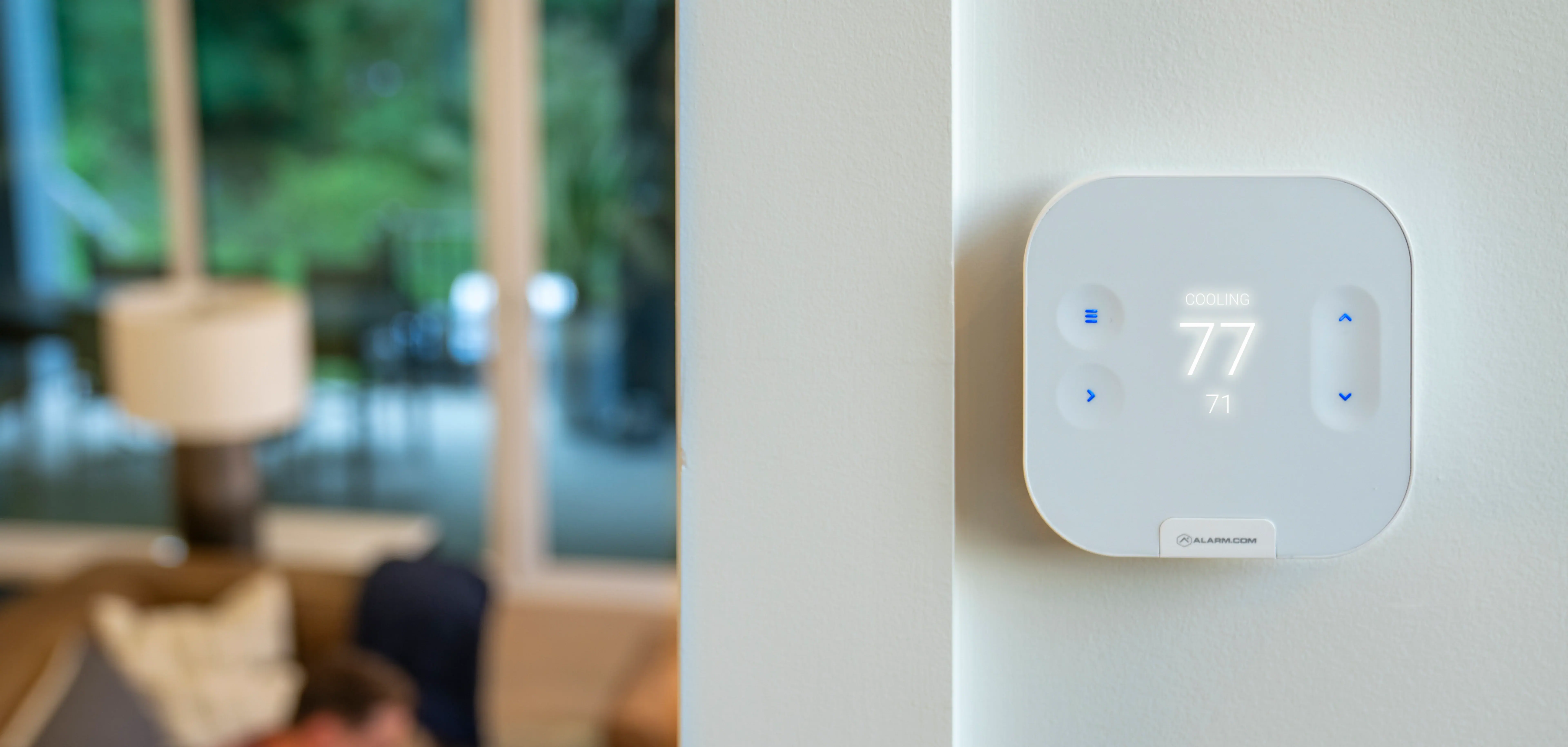 Brinks Home smart thermstat showing temperature in home