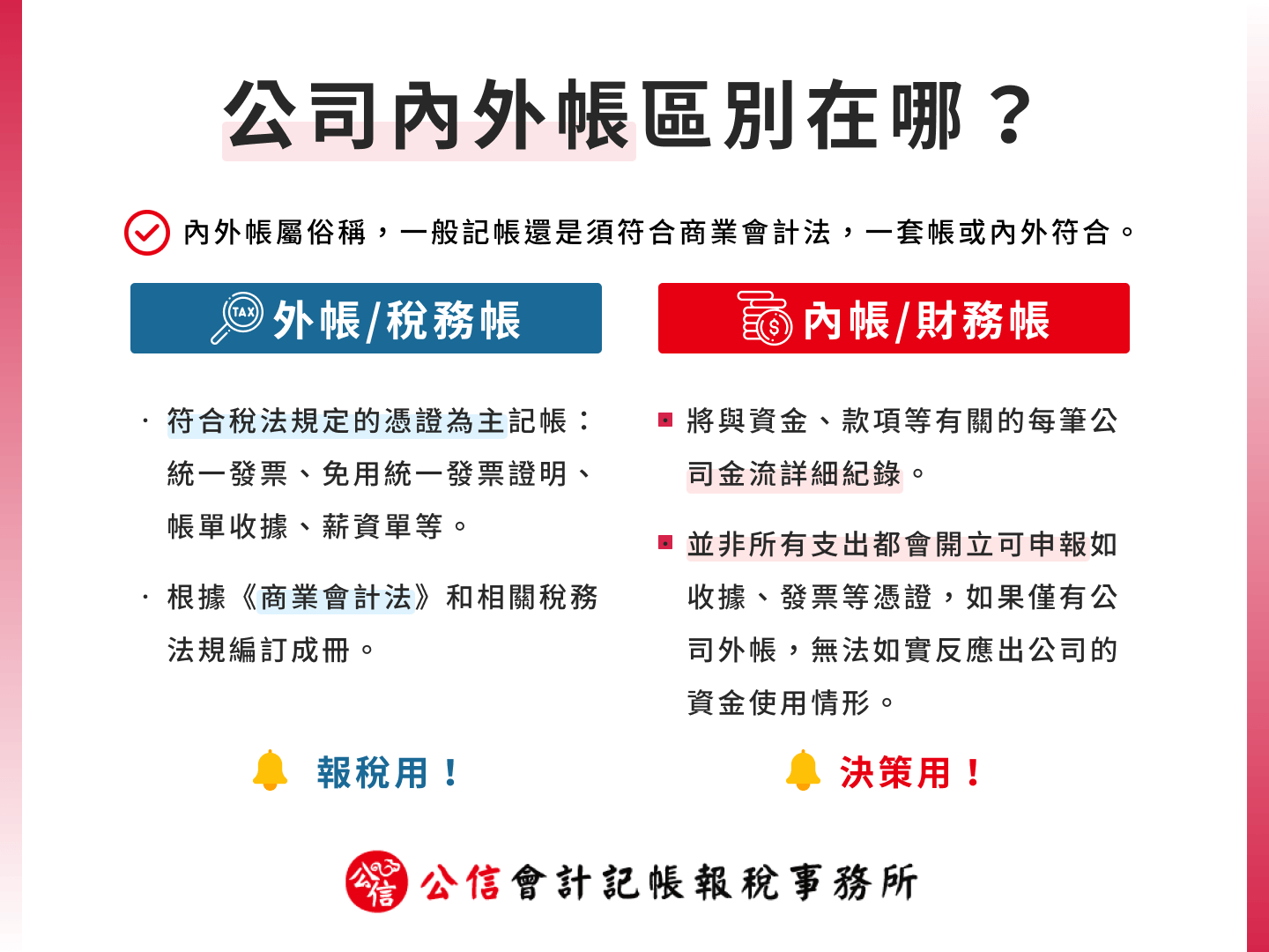 公司內外帳區別在哪?