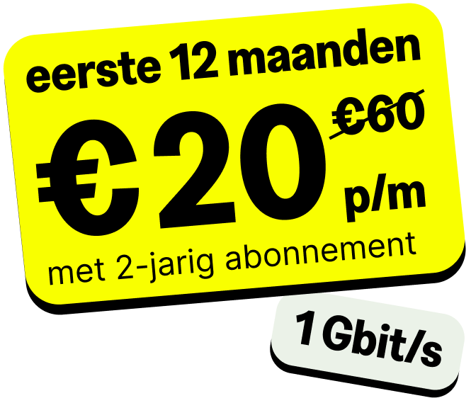 Sticker 12 maanden €20 bij 2-jarig abonnement