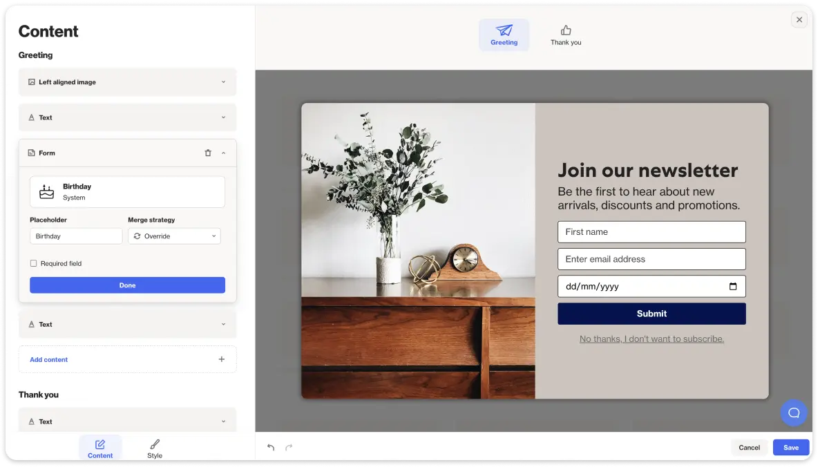 Ortto visual email builder