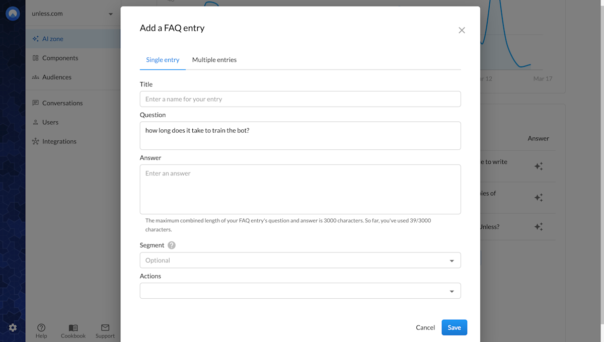 Add question as an FAQ