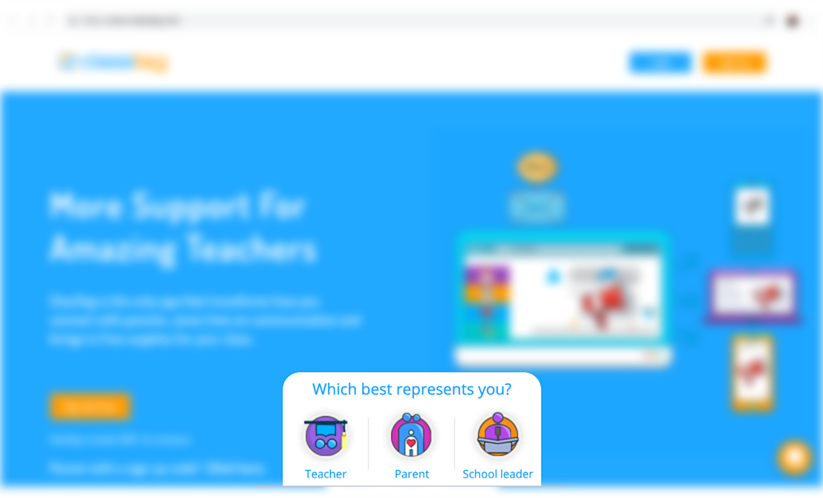 Classtag-self-segmentation homepage-blurred