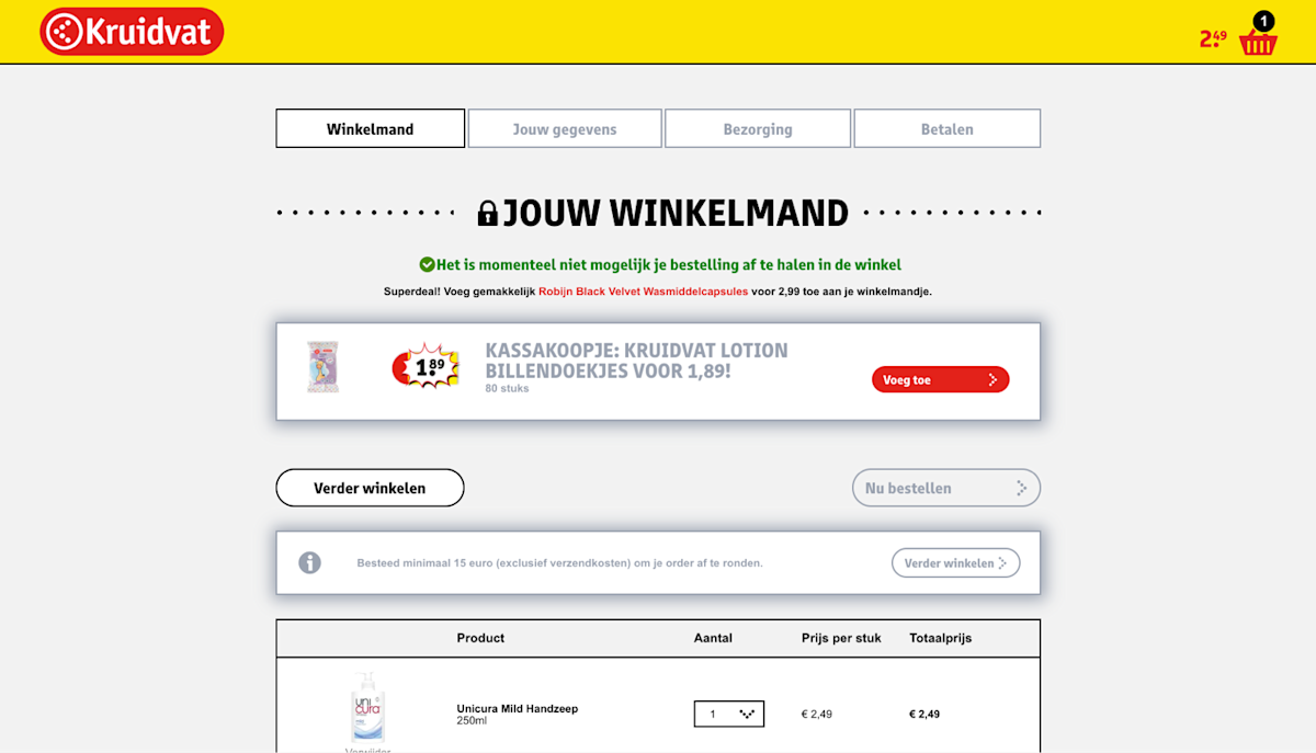 Custom inline component with a product recommendation at checkout