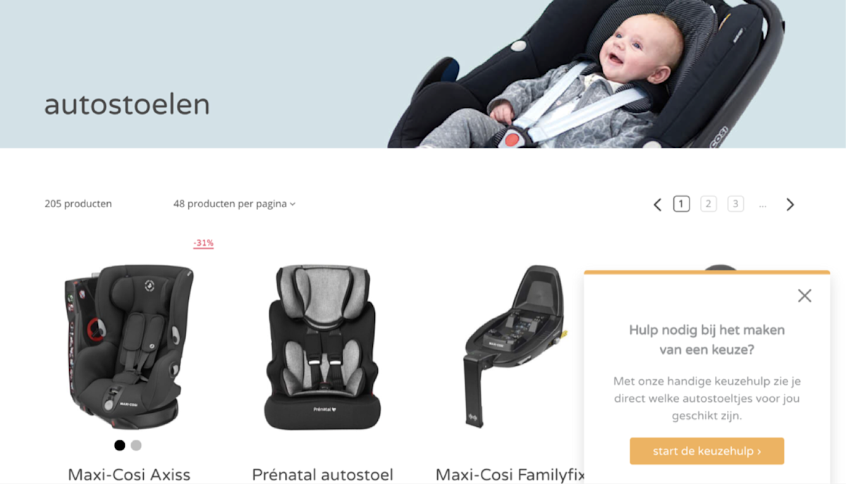 Side-box component with a quiz promotion