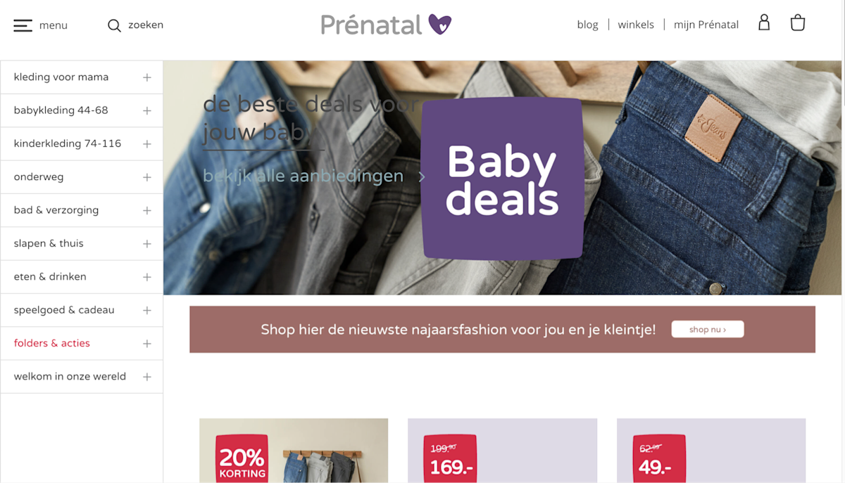 The original homepage banner