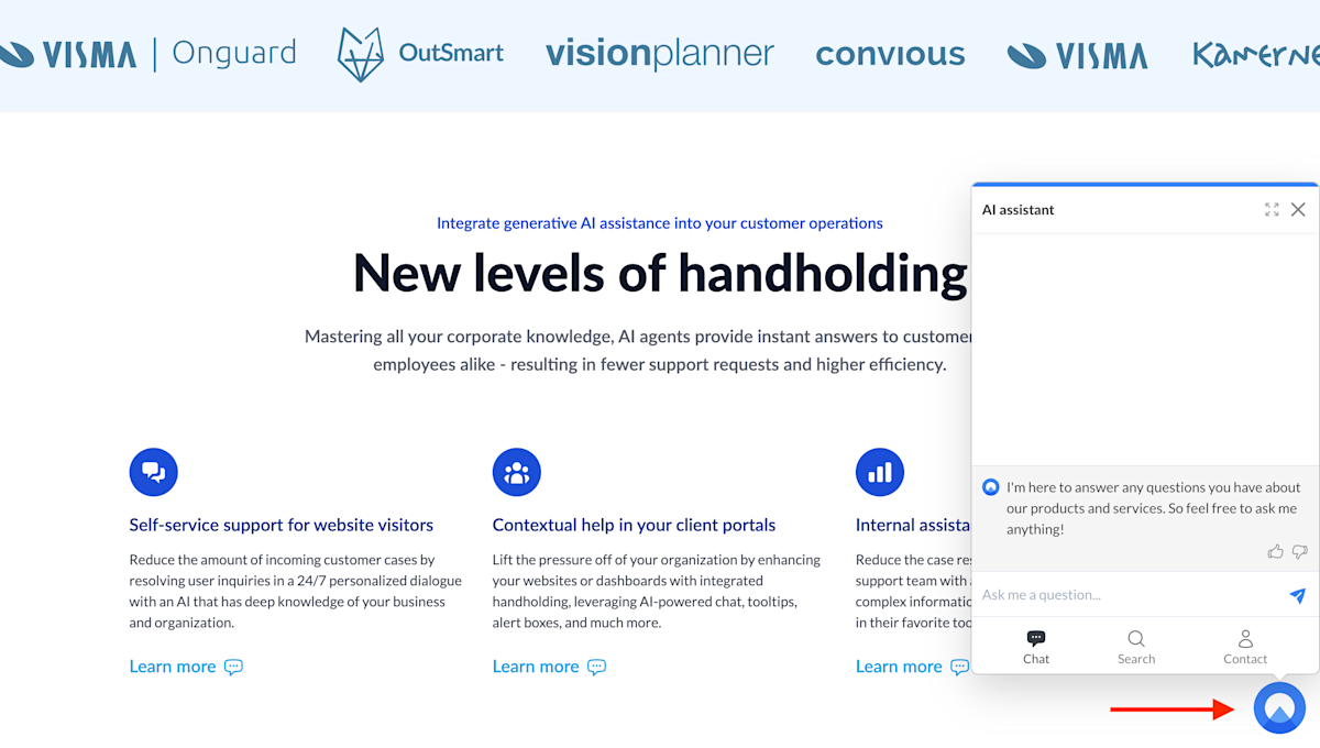 Unless homepage with the floating button component