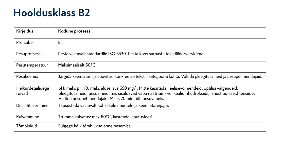 pilt: Mascot hooldusklass B2