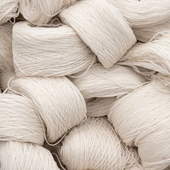 Virgin wool spinning scraps that will be reused