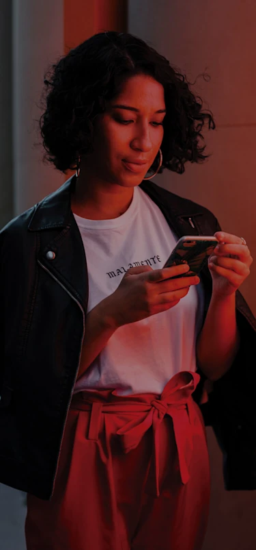 Woman looking cellphone