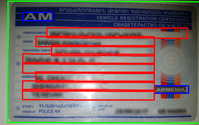 Segmented image of ID card