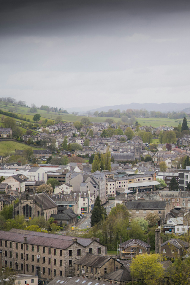 Sky view of a town in Yorkshire