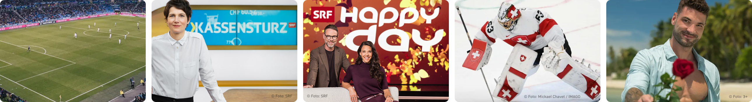 Streame Schweizer Live-TV online: Fussball-WM, Eishockey, Kassensturz, Happy Day und Die Bachelor – alles auf einen Blick. Jetzt Live-TV geniessen.