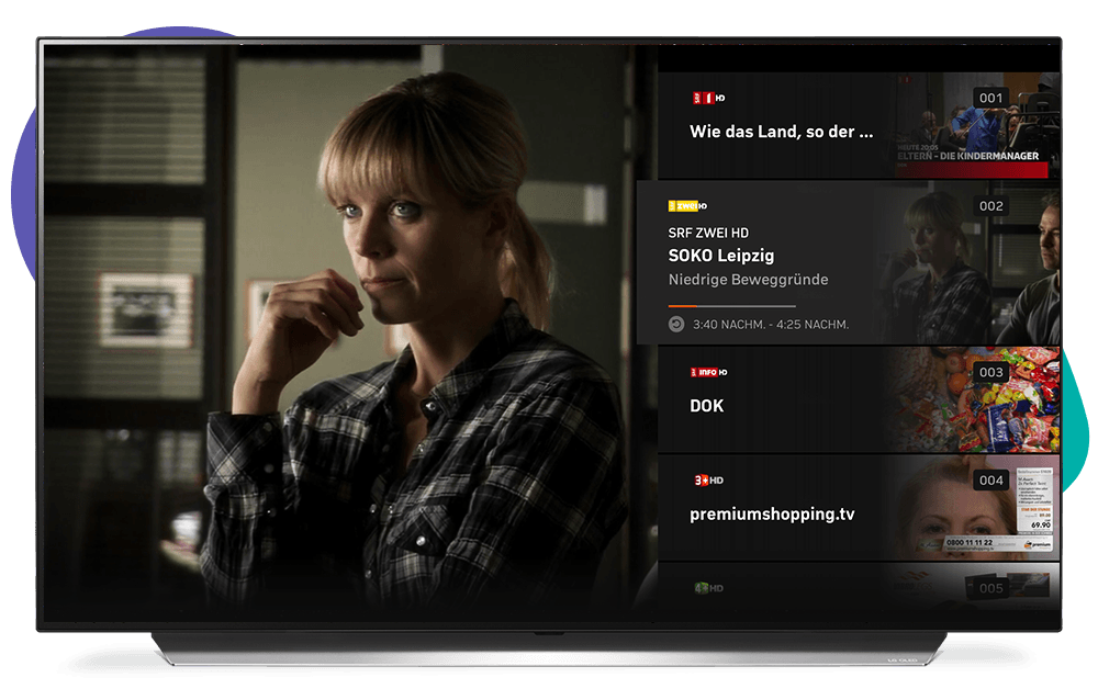 LG Smart-TV mit geöffneter Zattoo App