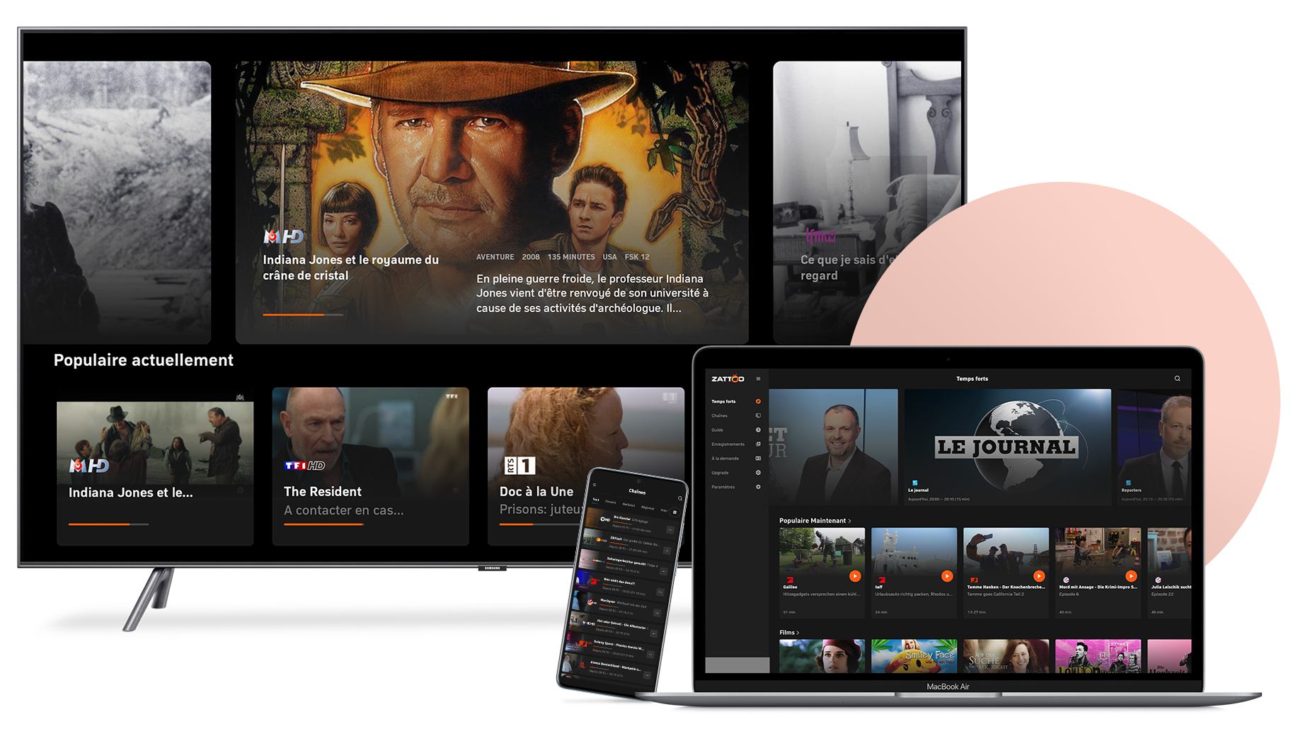 Zattoo App auf Geräten