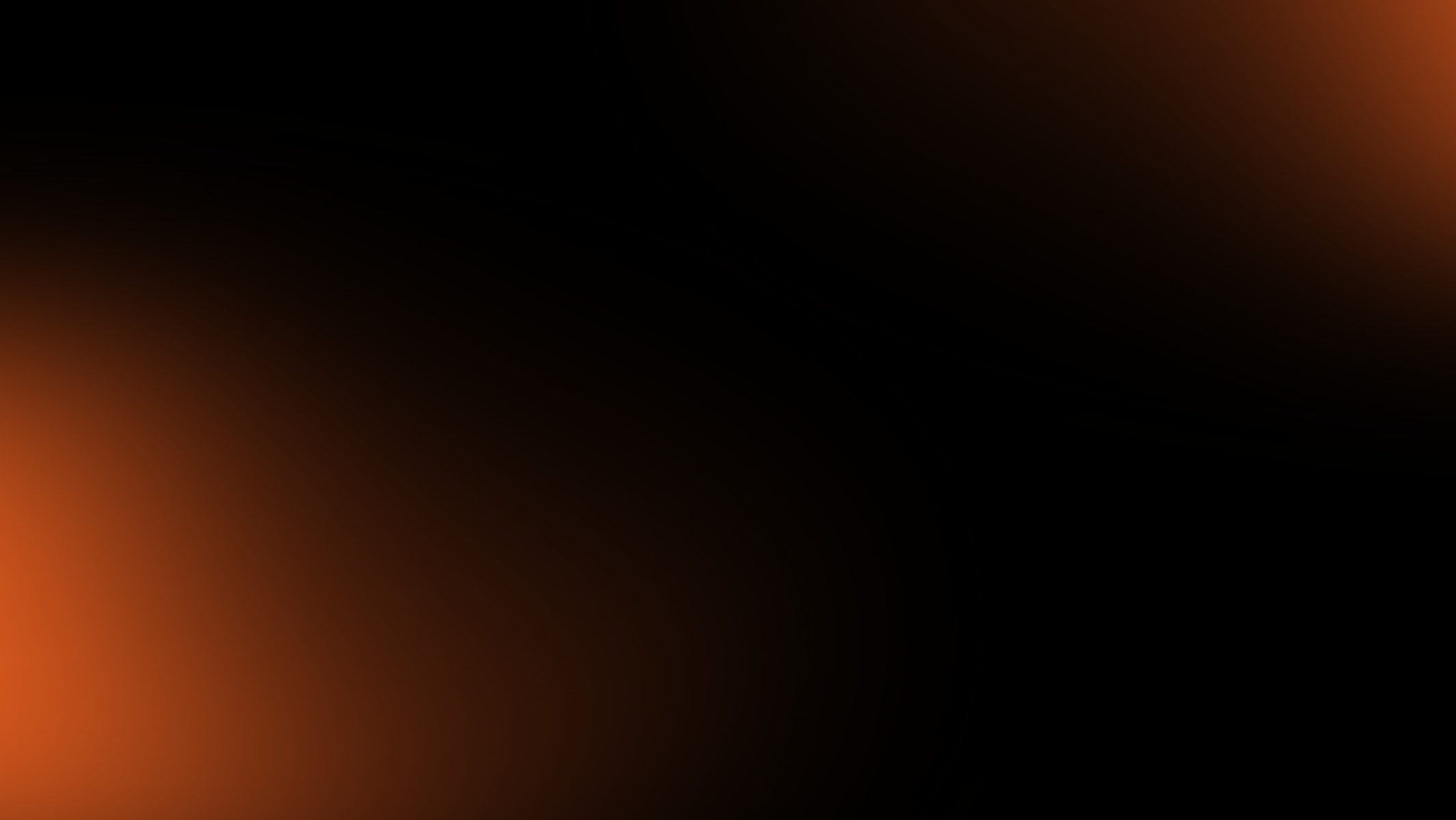 Abstrakte Grafik mit weichen orangefarbenen Lichtverläufen, die auf einem schwarzen Hintergrund erscheinen