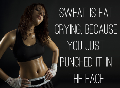 Sweat is fat crying