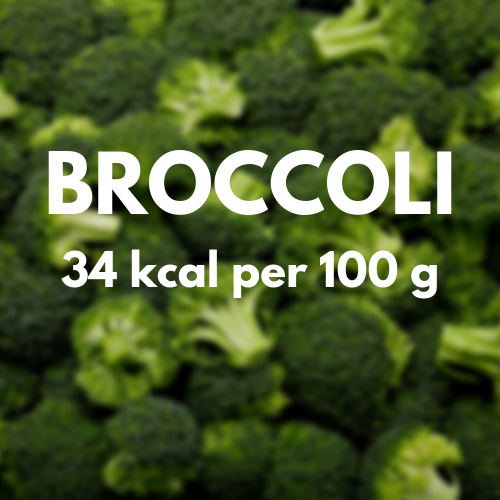34 kcal per 100 g of broccoli