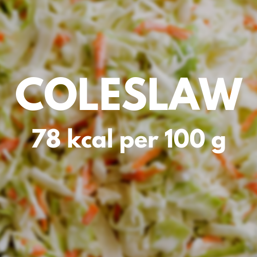 78 kcal per 100 g of coleslaw
