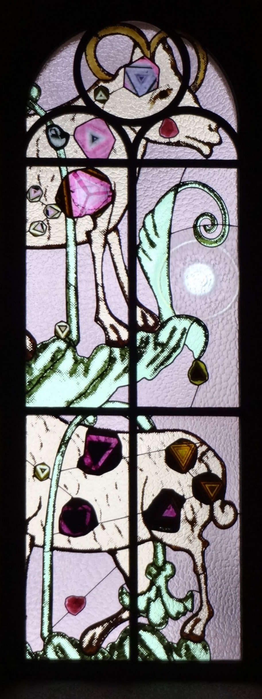 Zurich grossmu  nster stained glass window by sigmar polke scapegoat