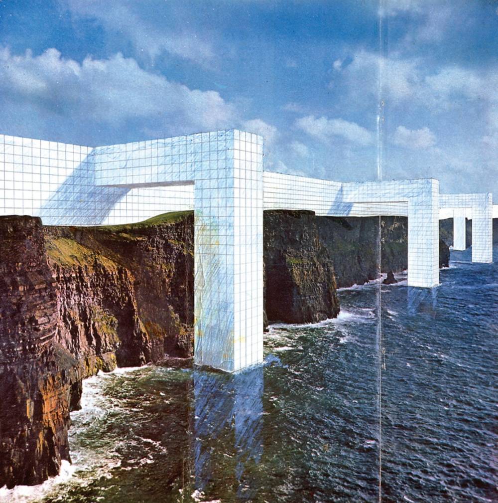 Superstudio     the continuous monument  on the rocky coast      1969