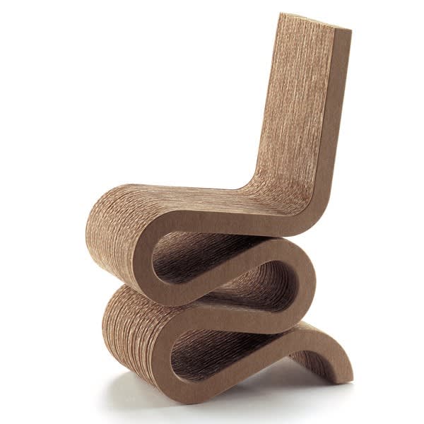  Frank Gehry, Vitra Wiggle Side Chair, Corrugated Cardboard, 1987 