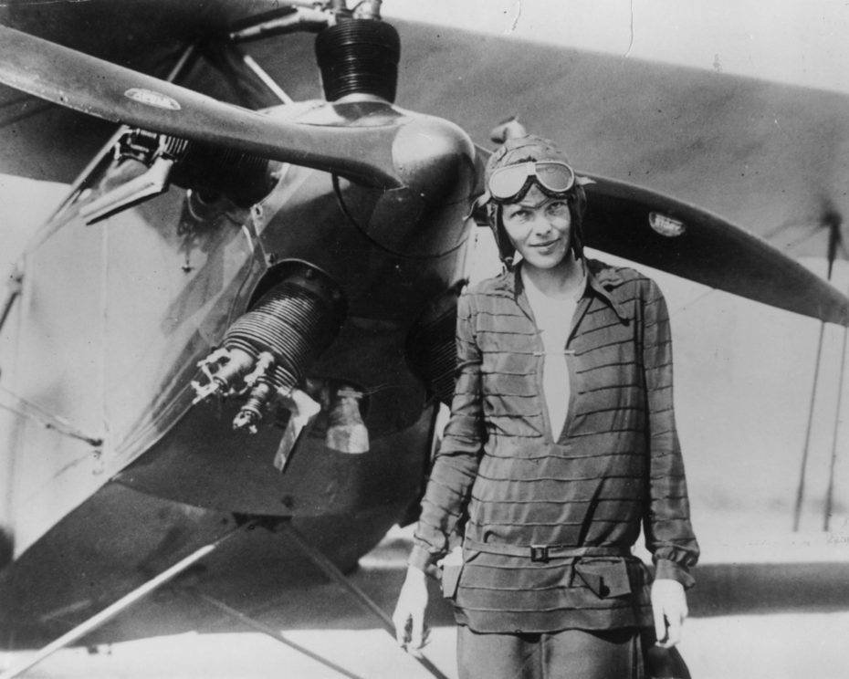  Amelia Earhart stands in front of her bi-plane called “Friendship”, June 14, 1928, Newfoundland 