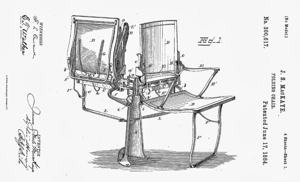  Steele MacKaye, Folding Theatre Chair, 1800s 