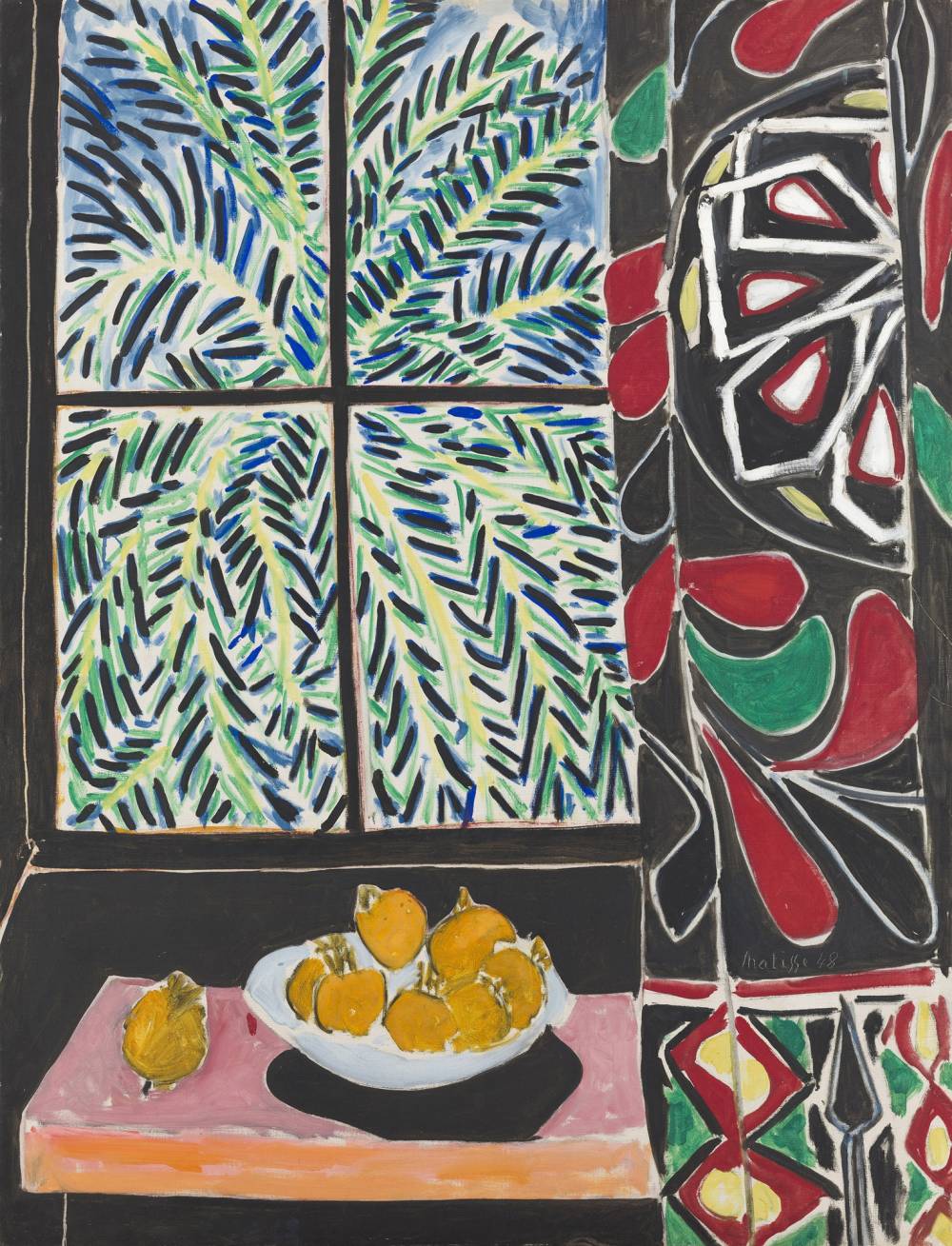 Henri matisse  interior with egyptian curtain  1948