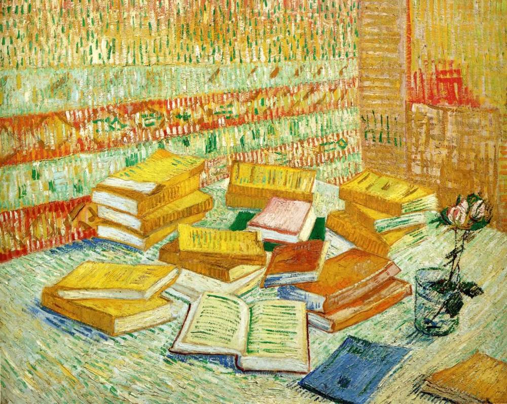  Vincent van Gogh , Romans Parisiens (Still Life With French Novels And A Rose), 1887 