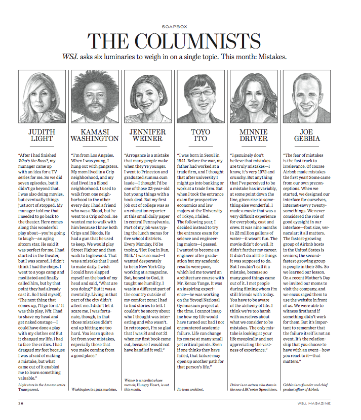  WSJ Magazine, The Columnists  