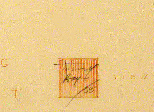  Frank Lloyd Wright, Early Branding Sketch of Red Square 