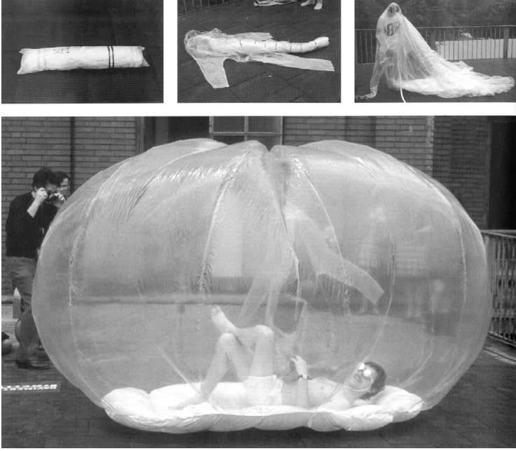  Michael Webb of Archigram, Suitaloon (Inflatable Suit-Home), 1968 