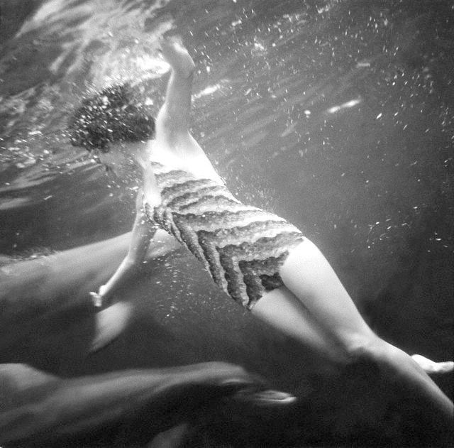 Model in bathing suit by best  swims with dolphins  photo by toni frissell  florida  1938