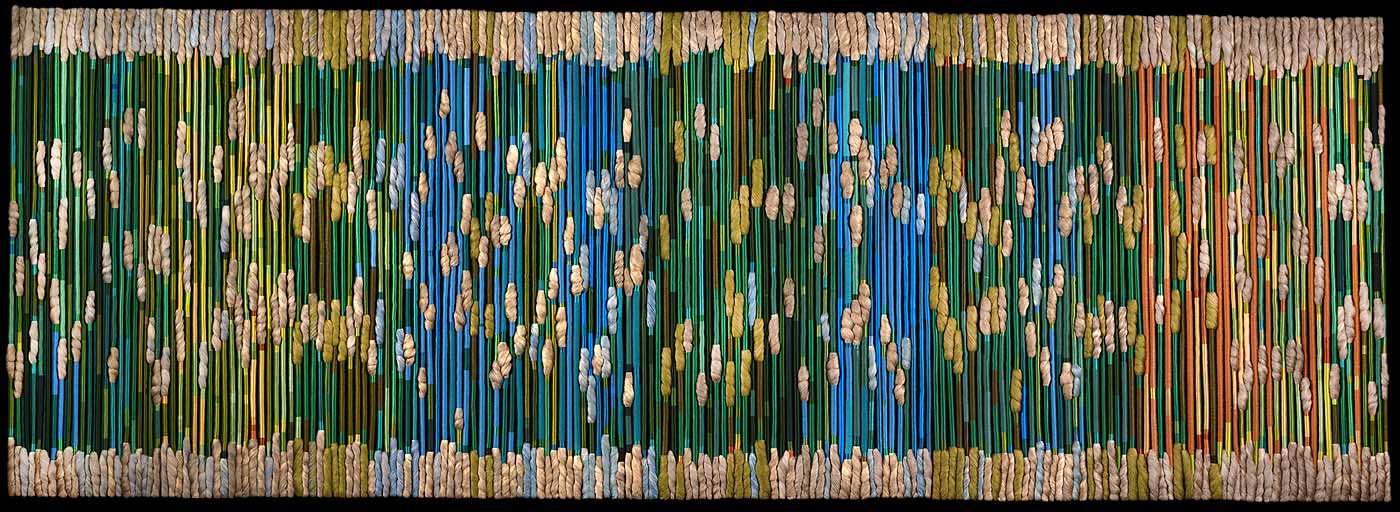 The silk rainforest  1975 by sheila hicks. minimalism. tapestry