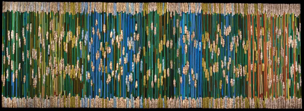 The silk rainforest  1975 by sheila hicks. minimalism. tapestry