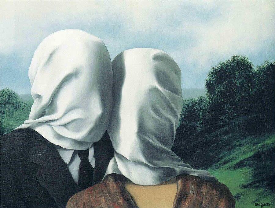  The Lovers I, Rene Magritte, 1928  