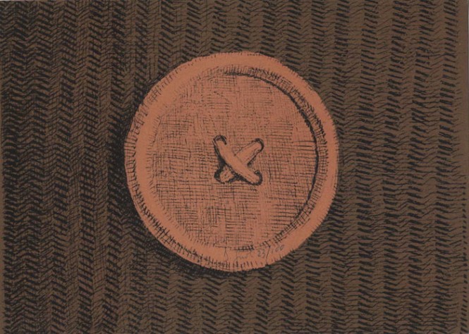 Domenico gnoli  lithograph of a button   1966