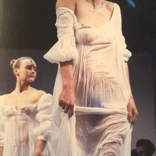  John Galliano , Models doused in water, Spring/Summer 1986 