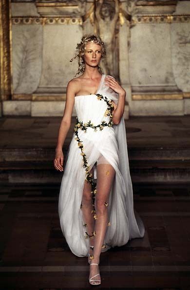 Greek goddess   alexander mcqueen   givenchy spring 1997
