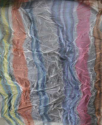 Crinkled sheer fabric by junichi arai