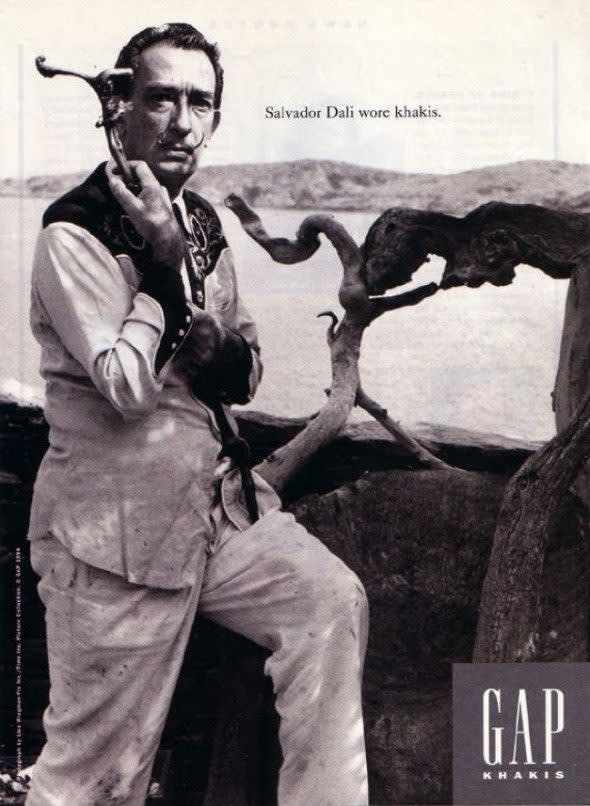  The Gap, 'Khakis' Ad Campaign, Featuring a vintage image of Salvador Dalí, 1994 
