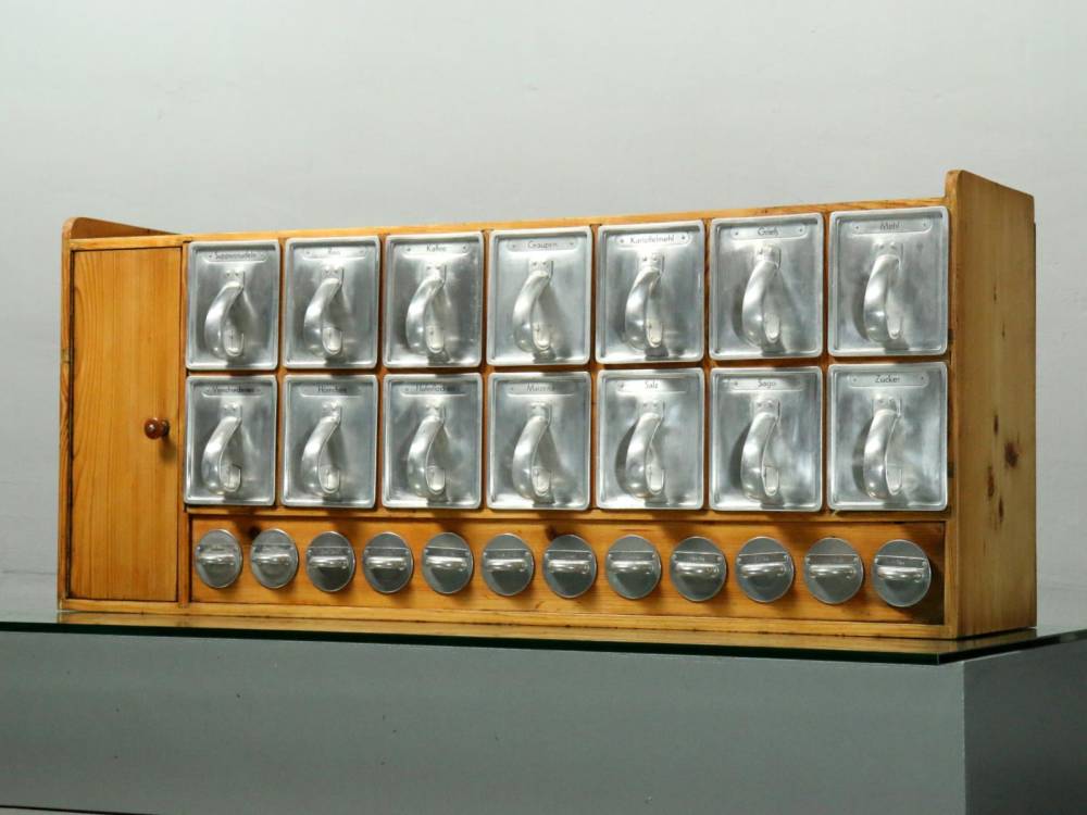  The Frankfurt Kittchen, Cabinet with 14 Drawers and 12 Spice Glasses 