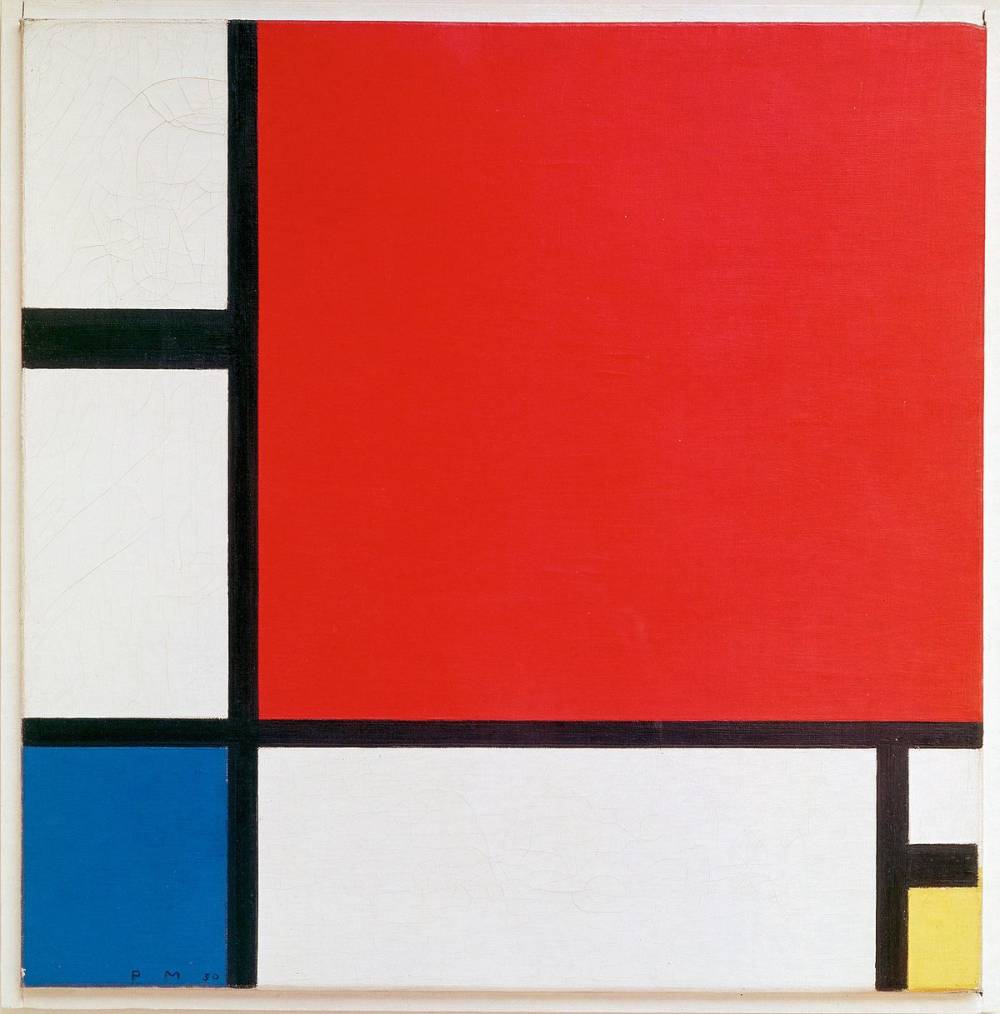  Piet Mondrian, Composition with Red Blue and Yellow, 1930 