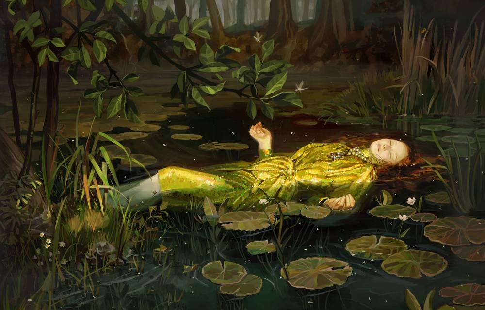  Gucci, Ad Campaign, S/S 2018 , Inspired by "Ophelia" by John Everett Millais, 1852 