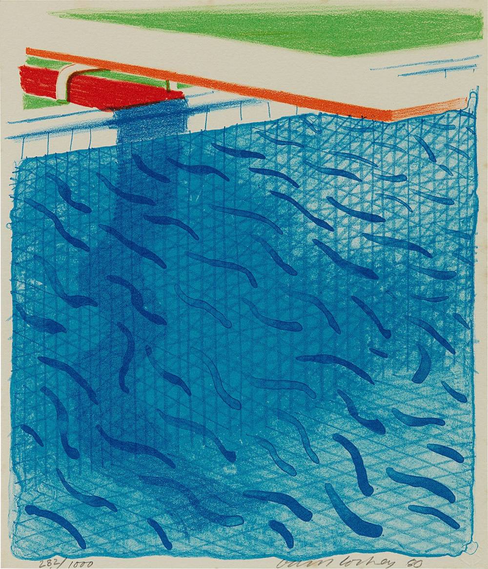  David Hockney , Pool Made with Paper and Blue Ink for Book, from Paper Pools, 1980 