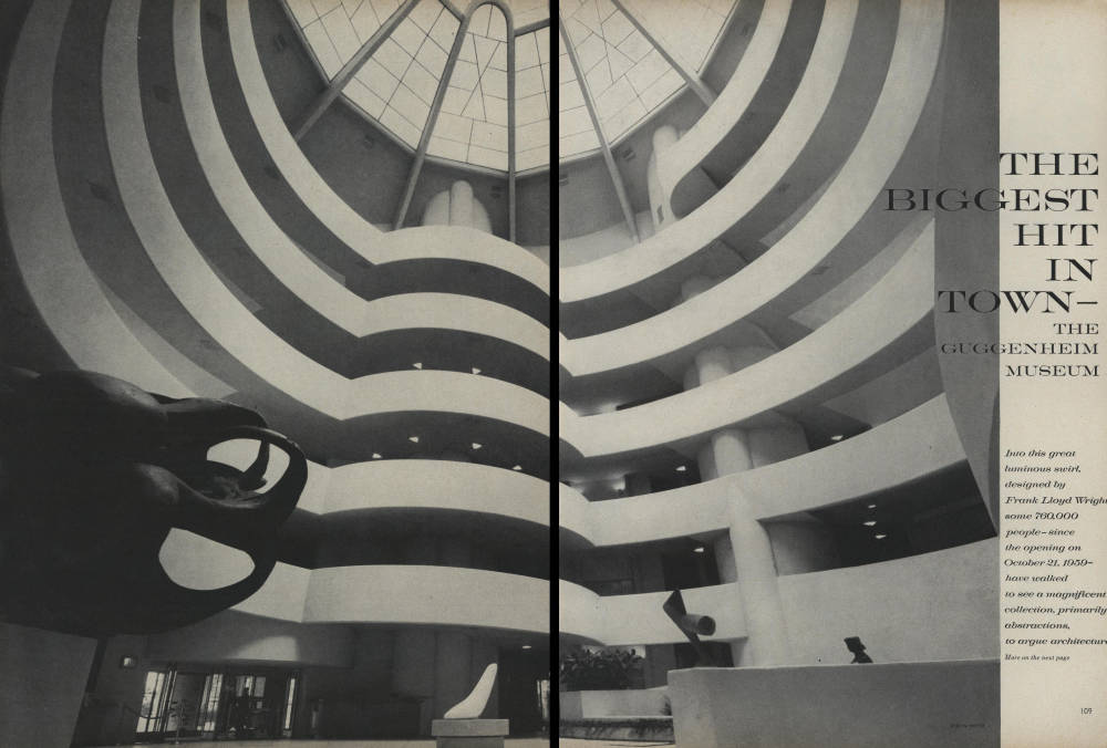  Vogue, Editorial on Frank Lloyd Wright's Guggenheim Museum, 1960 