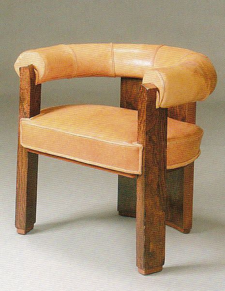 Robert mallet stevens  wood and leather chair  1930