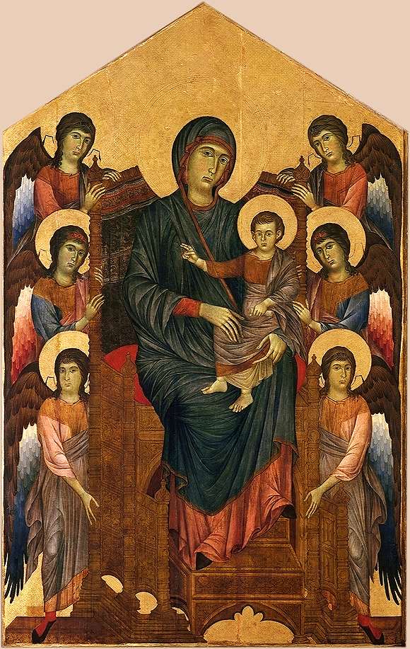 La vierge et l enfant en majest   entour  s de six anges  maest     1280