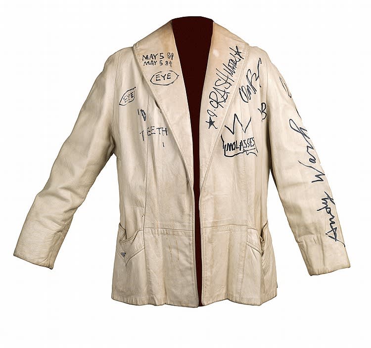 Jean-Michel Basquiat , Graffiti Leather Jacket for Man Made  