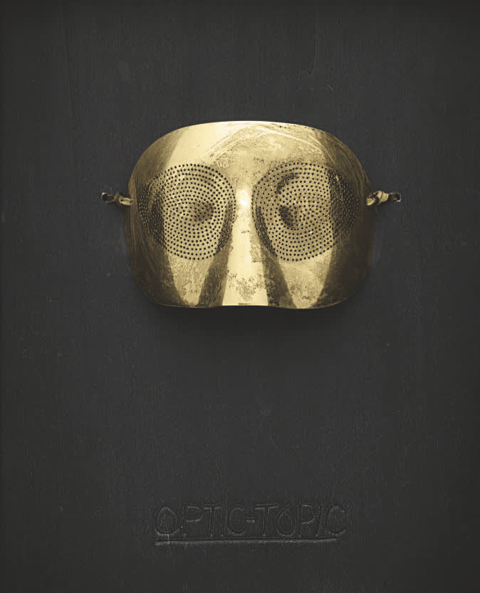 Man ray     optic topic    mask in gilt silver  1974